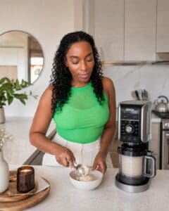 Erin Nicole in the kitchen with Ninja Creami